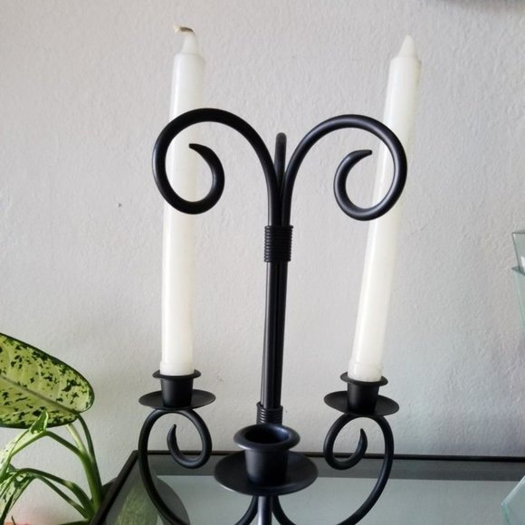 Black iron San Miguel 3 candle candelabra new never been used - Picture 1 of 3